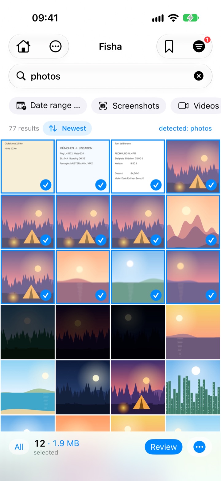Swipe selection: several rows selected at once